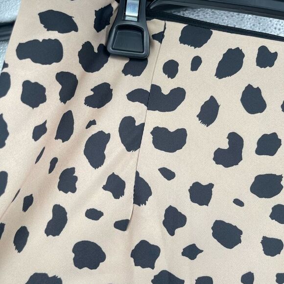 Women’s Cheetah Print Satin Pull-On Midi Skirt XL Tan Black - Picture 4 of 9